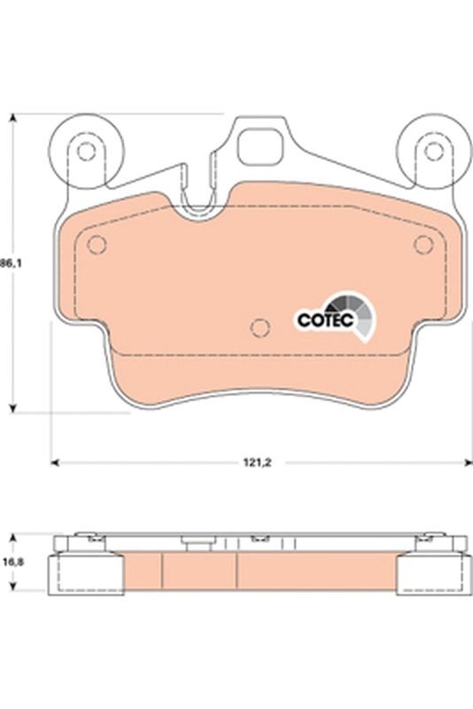 TRW COTEC GDB1836 Brake pad set prepared for wear indicator