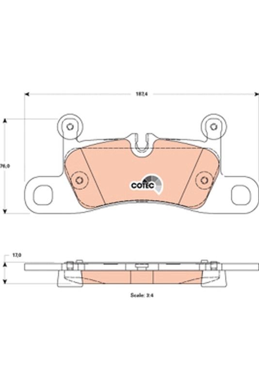 GDB1875 Set of brake pads 24552 TRW prepared for wear indicator