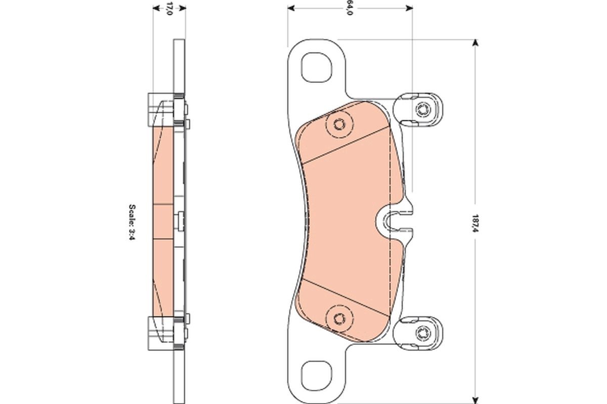 24552 TRW prepared for wear indicator Height: 76,0mm, Width: 187,4mm, Thickness: 17,0mm Brake pads GDB1876 buy