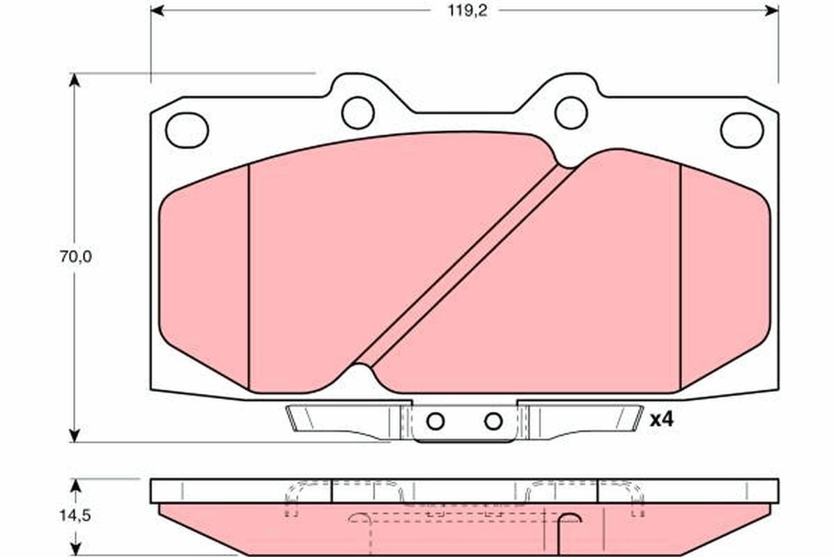 TRW GDB3131 Brake pad set with acoustic wear warning