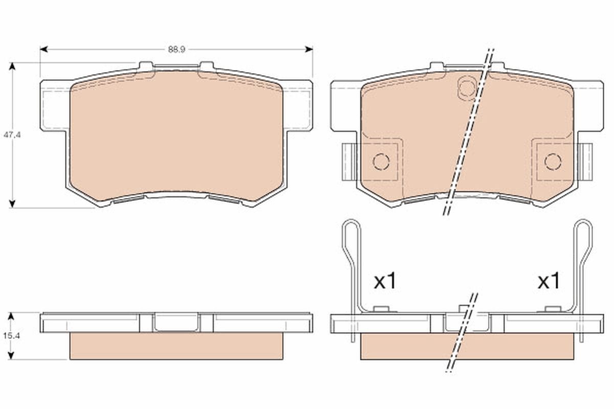 TRW Brake pads rear and front HONDA CR-Z (ZF) new GDB3175