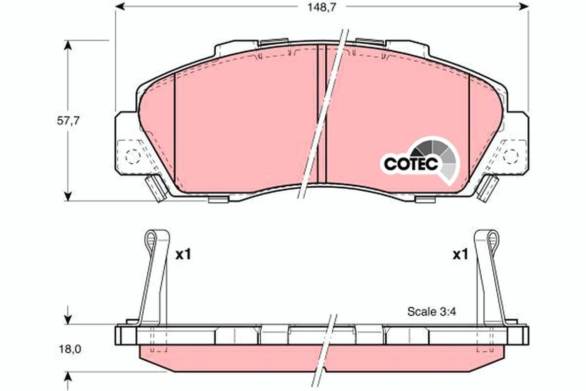 Honda CR-V Brake pad 2192696 TRW GDB3177 online buy
