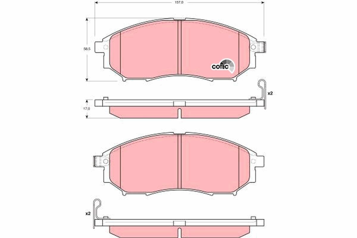 GDB3392 Set of brake pads GDB3392 TRW with acoustic wear warning