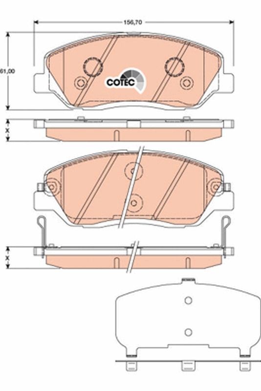 GDB3418 Set of brake pads GDB3418 TRW with acoustic wear warning