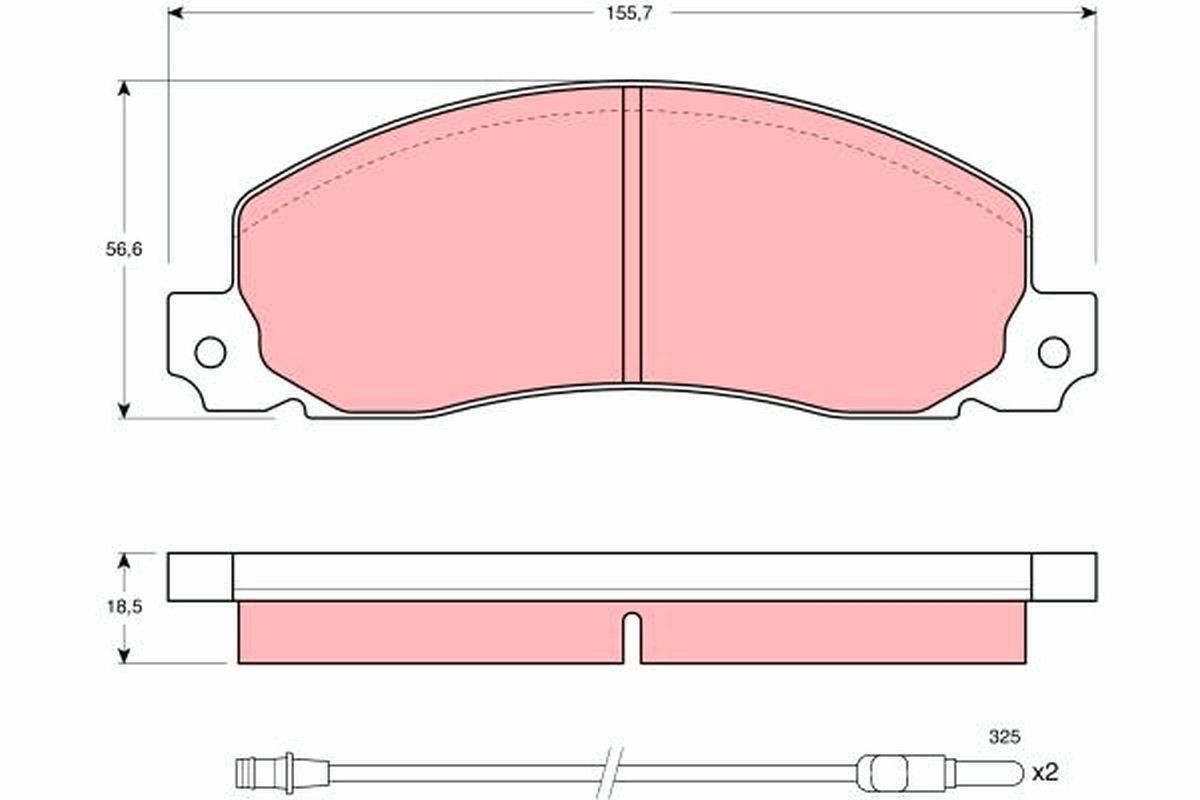 20928 TRW incl. wear warning contact Height: 56,6mm, Width: 155,7mm, Thickness: 18,5mm Brake pads GDB344 buy