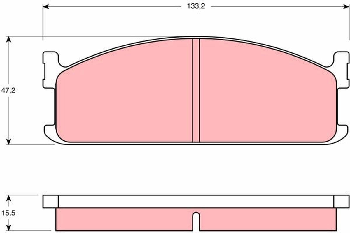 21115 TRW not prepared for wear indicator Height: 47,2mm, Width: 133,2mm, Thickness: 15,5mm Brake pads GDB345 buy