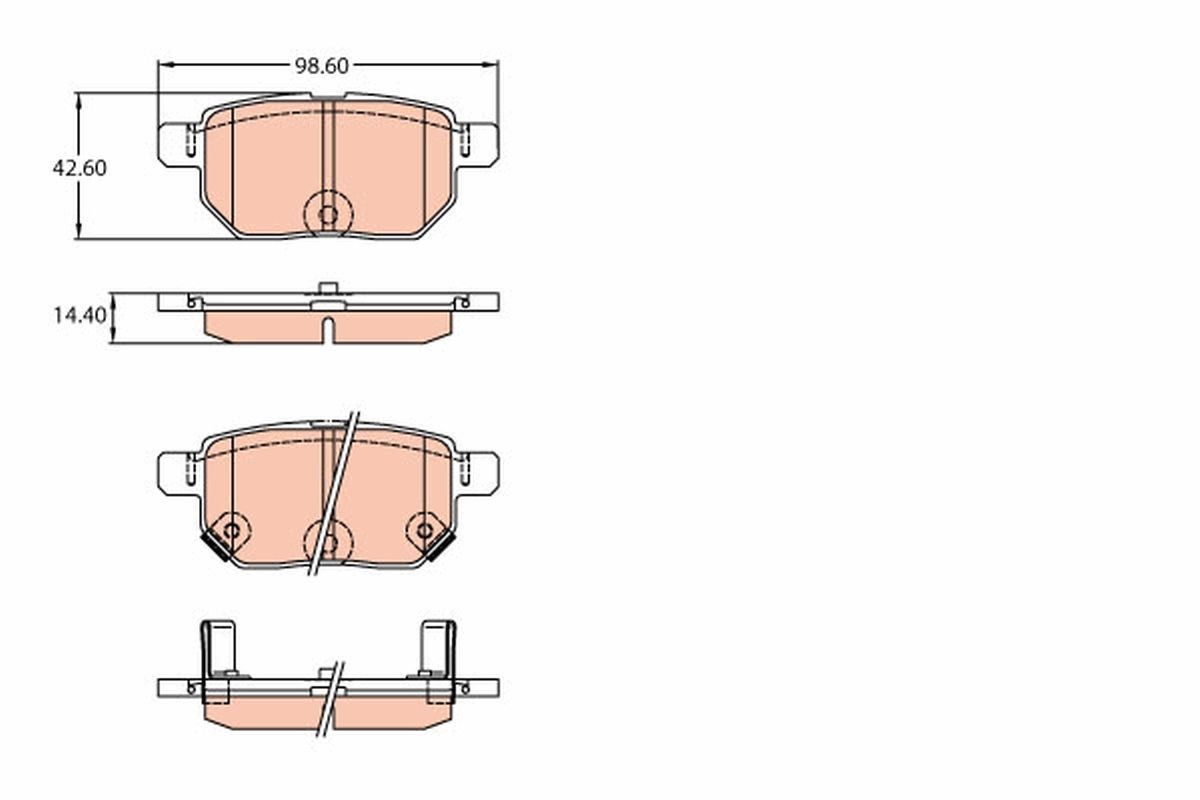 GDB3454 Set of brake pads GDB3454 TRW with acoustic wear warning