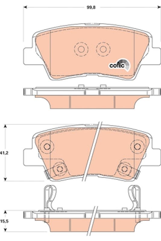 GDB3494 Set of brake pads 25337 TRW with acoustic wear warning