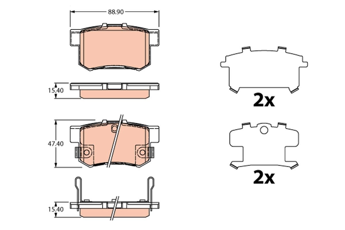 Suzuki XL7 Set of brake pads 2193044 TRW GDB3516 online buy