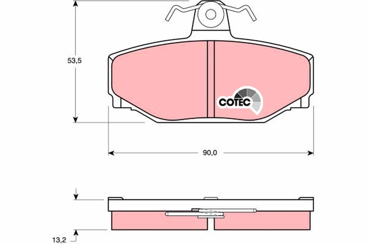 TRW COTEC GDB442 Brake pad set not prepared for wear indicator, with brake caliper screws, with accessories