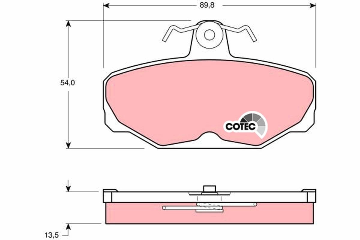 TRW COTEC GDB472 Brake pad set not prepared for wear indicator, with brake caliper screws, with accessories