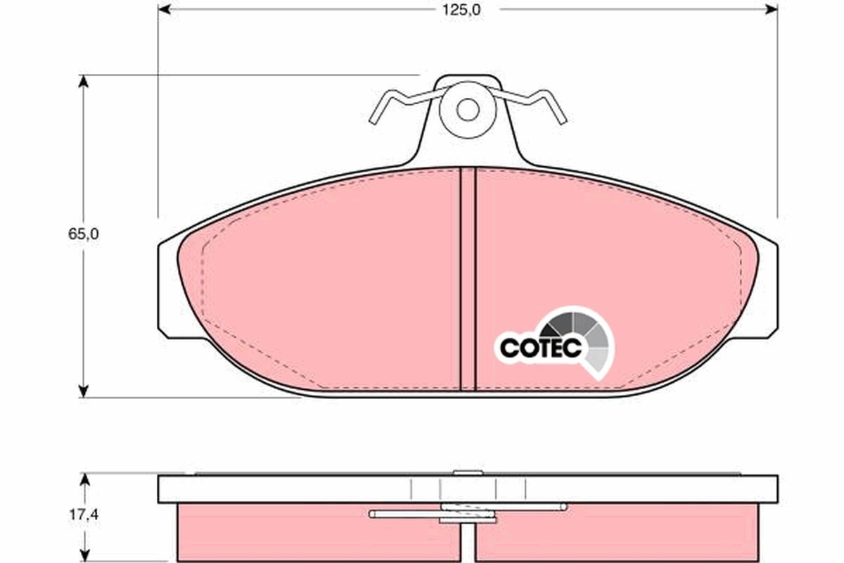 TRW COTEC GDB482 Brake pad set not prepared for wear indicator, with brake caliper screws, with accessories