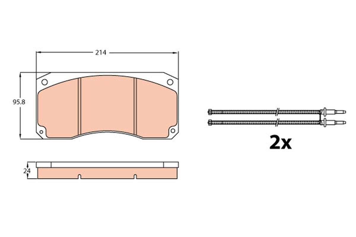 29043 TRW incl. wear warning contact Height: 95,8mm, Width: 204,0mm, Thickness: 24,0mm Brake pads GDB5008 buy