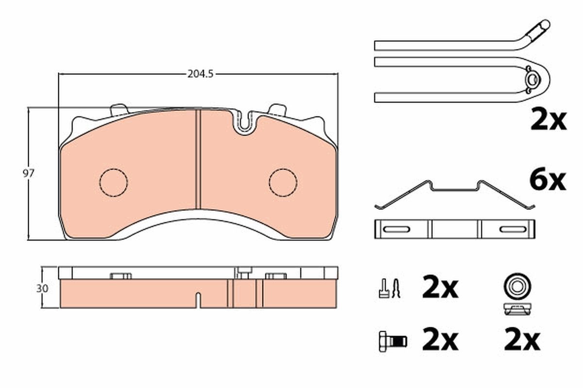 TRW GDB5084 Brake pad set prepared for wear indicator
