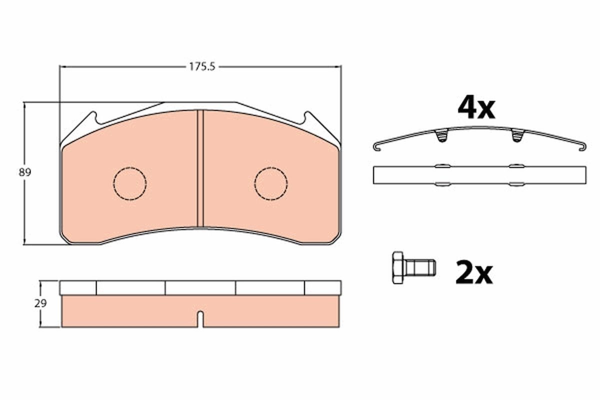 29136 TRW not prepared for wear indicator Height: 89,0mm, Width: 175,5mm, Thickness: 29,0mm Brake pads GDB5088 buy