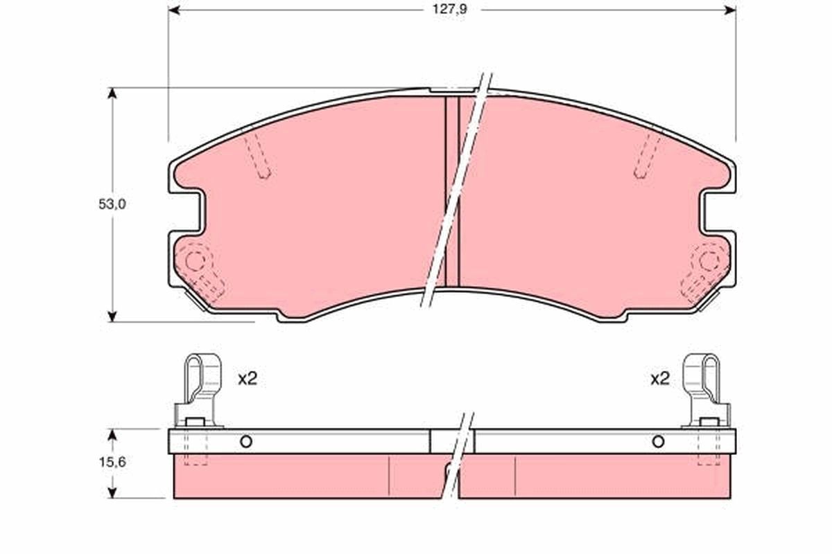 21763 TRW with acoustic wear warning Height: 53mm, Width: 127,9mm, Thickness: 15,6mm Brake pads GDB868 buy