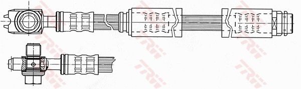 TRW PHD946 Brake hose 575 mm, M10x1, Internal Thread