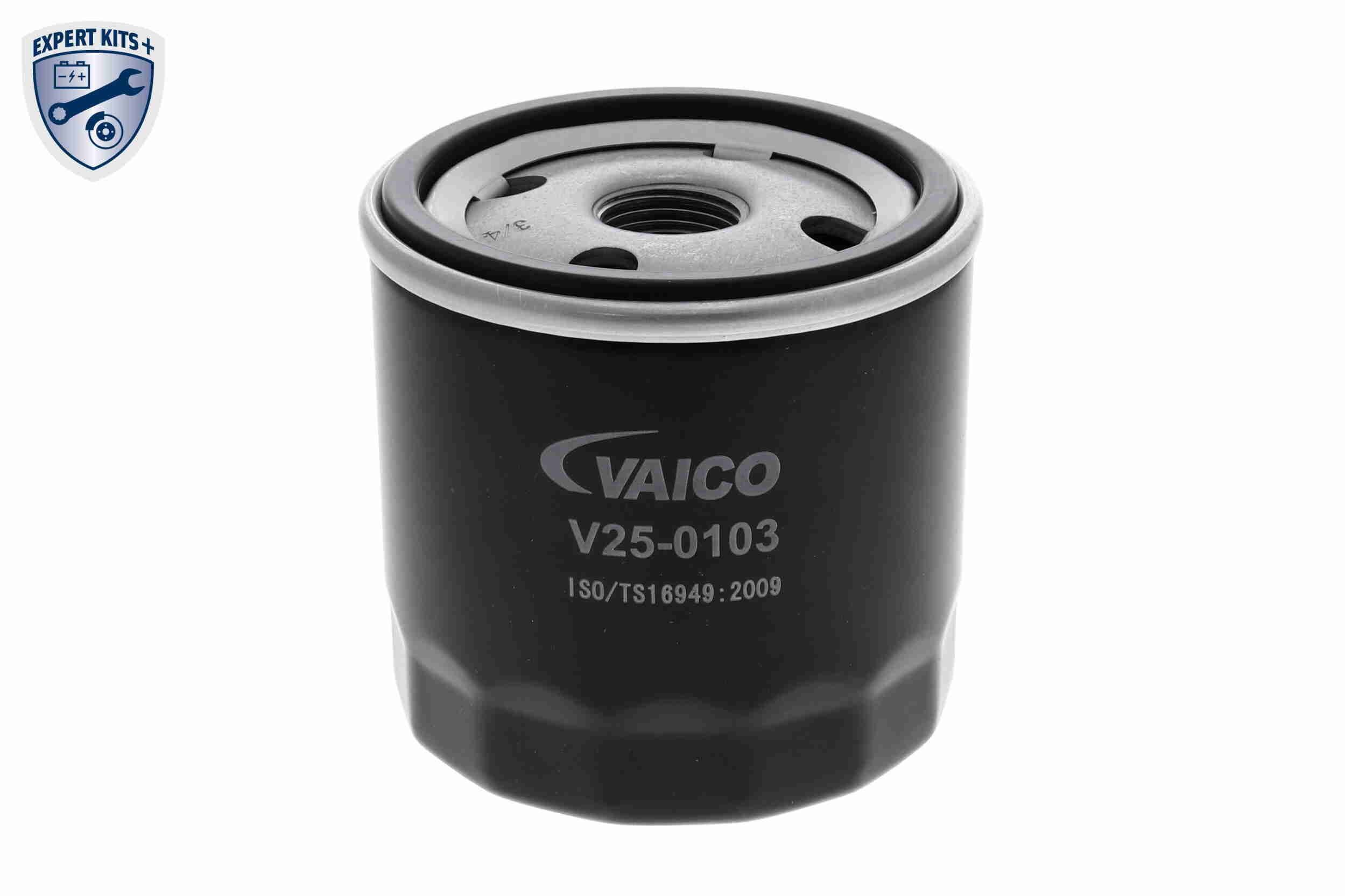 VAICO Motorölfilter V25-0103 3/4-16 UNF, Original VAICO Qualität, mit einem Rücklaufsperrventil, Anschraubfilter Innendurchmesser 2: 62mm, Innendurchmesser 2: 71mm, Ø: 76mm, Ø: 76mm, Höhe: 74mm