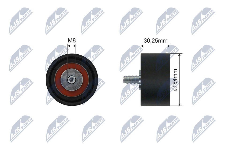 NTY RNK-ME-075 Deflection / Guide Pulley, v-ribbed belt 6 8018 072AA