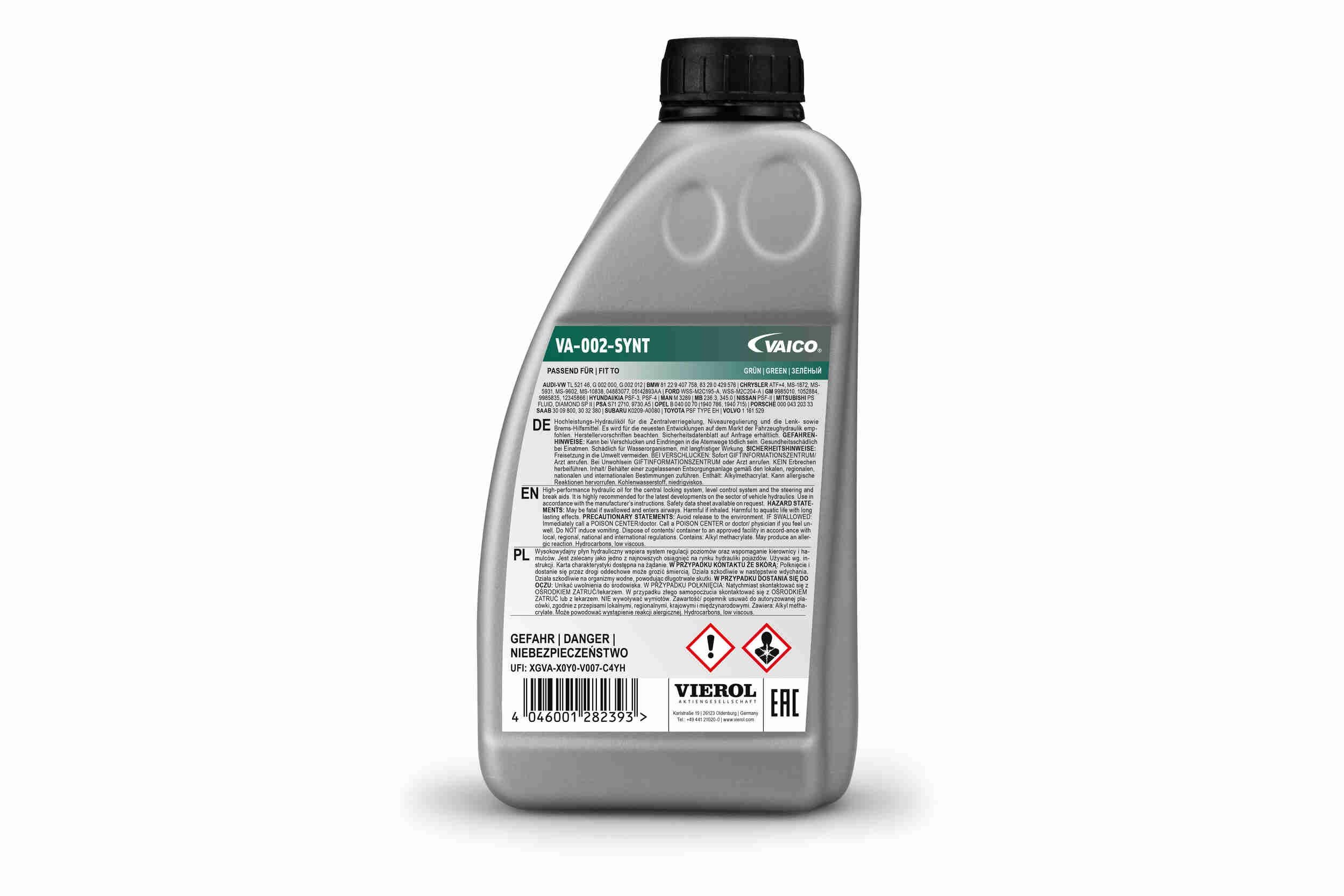V60-0018 VAICO Sentralhydraulikk olje Q+, original equipment manufacturer  quality MADE IN GERMANY ▷ AUTODOC pris og erfaringer
