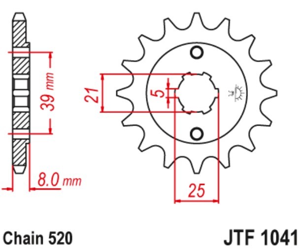 JTSPROCKETS Chain Pinion JTF1041.15