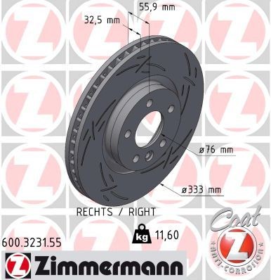 Great value for money - ZIMMERMANN Brake disc 600.3231.55