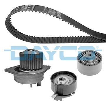 Water pump and timing belt kit DAYCO KTBWP4170 - Peugeot 208 Cooling spare parts order