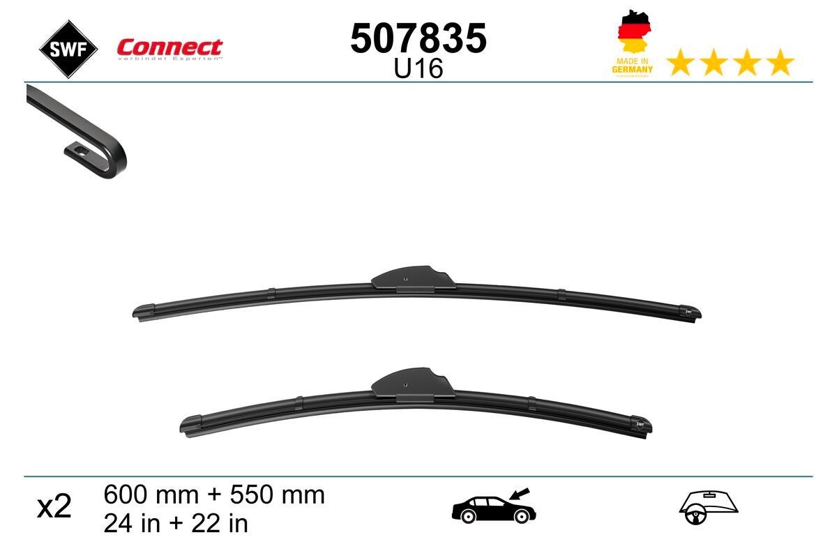 Opel ZAFIRA Windscreen wiper blades 22777250 SWF 507835 online buy