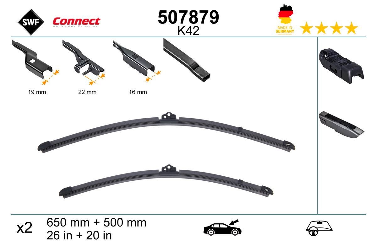 Opel VIVARO Windscreen wiper 22777289 SWF 507879 online buy