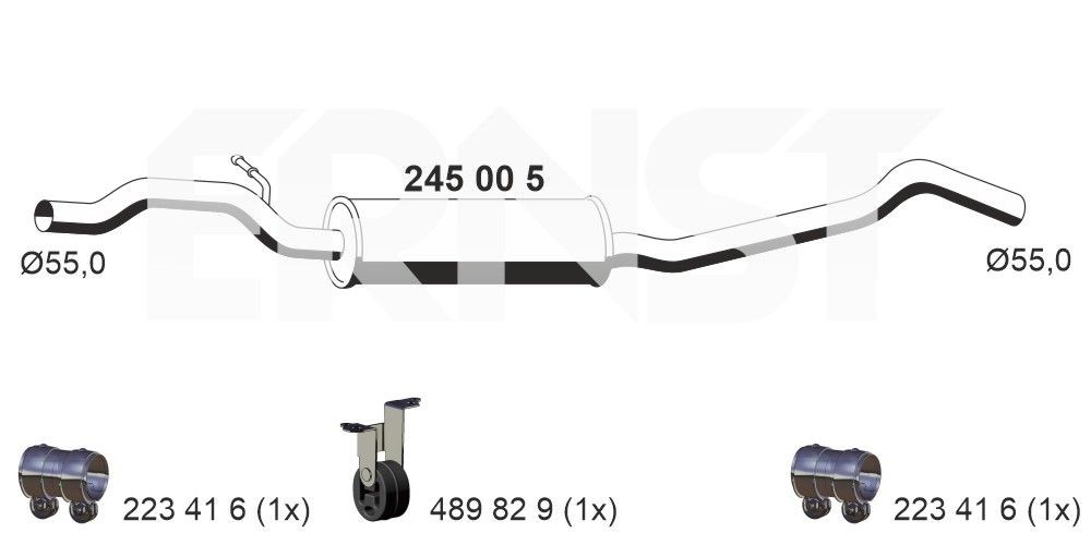 ERNST 245005 Middle exhaust pipe Audi A4 B8 2.0 TDI 150 hp Diesel 2013 price