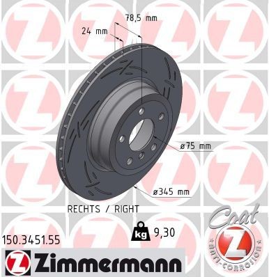 ZIMMERMANN 150.3451.55 Brake disc 34216886480
