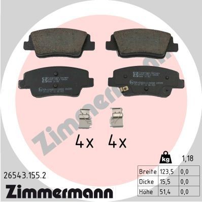 Kia EV6 Brake parts - Brake pad set ZIMMERMANN 26543.155.2