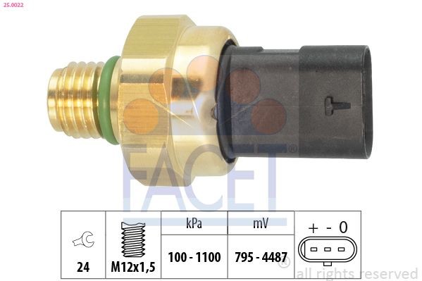 FACET 25.0022 Oil pressure switch FORD PUMA 1997 in original quality