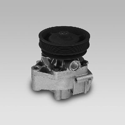 GK 985123 Water pump with V-ribbed belt pulley, with double pulley, with seal, Mechanical, two-part housing