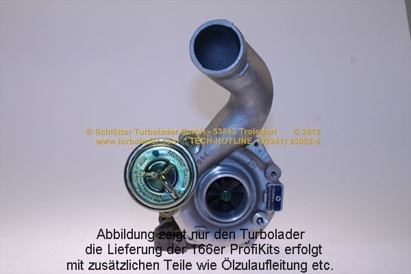 53049700026 SCHLÜTTER TURBOLADER PROFI KIT - with NEW org. BorgWarner Turbocharger Exhaust Turbocharger, with attachment material, with oil supply line Turbo 166-02746 buy