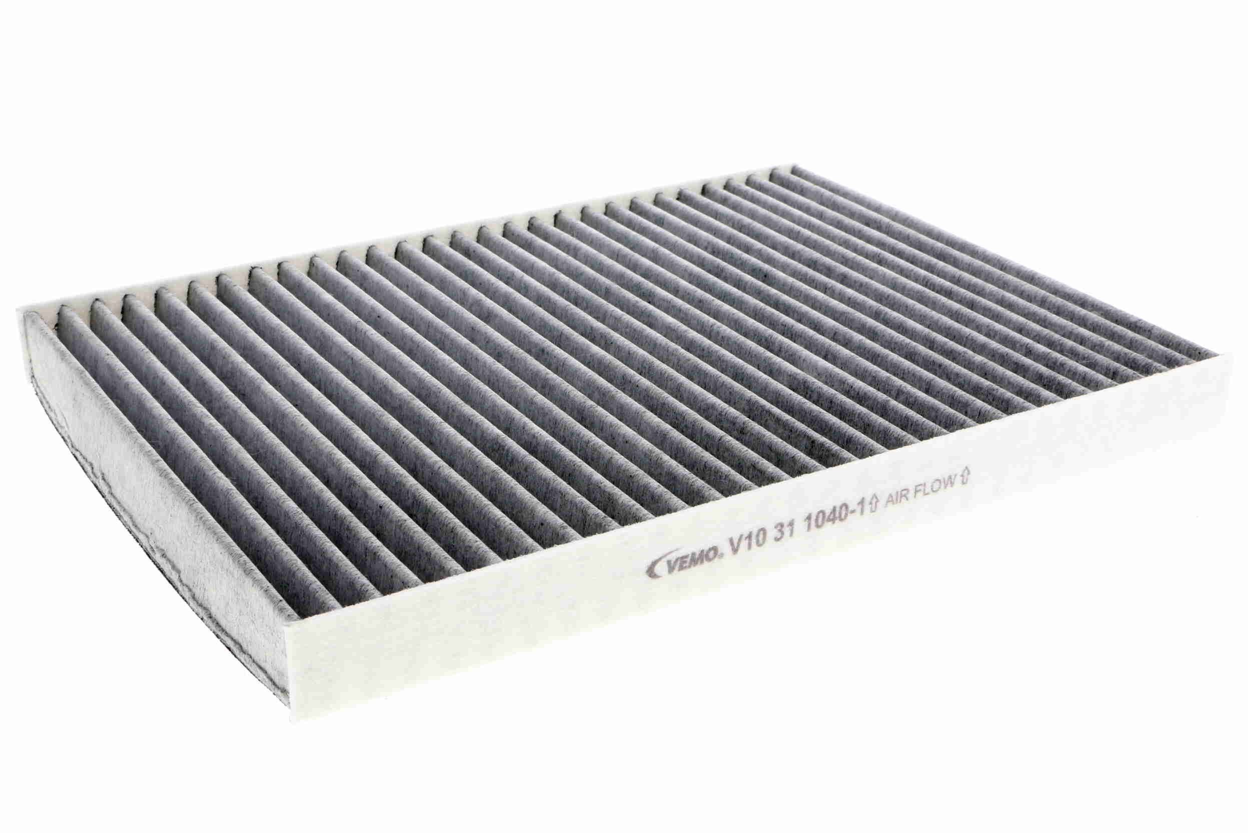 V10-31-1040-1 VEMO Pollen filter AUDI Activated Carbon Filter, 281, 283 mm x 206 mm x 30, 25 mm, Activated Carbon