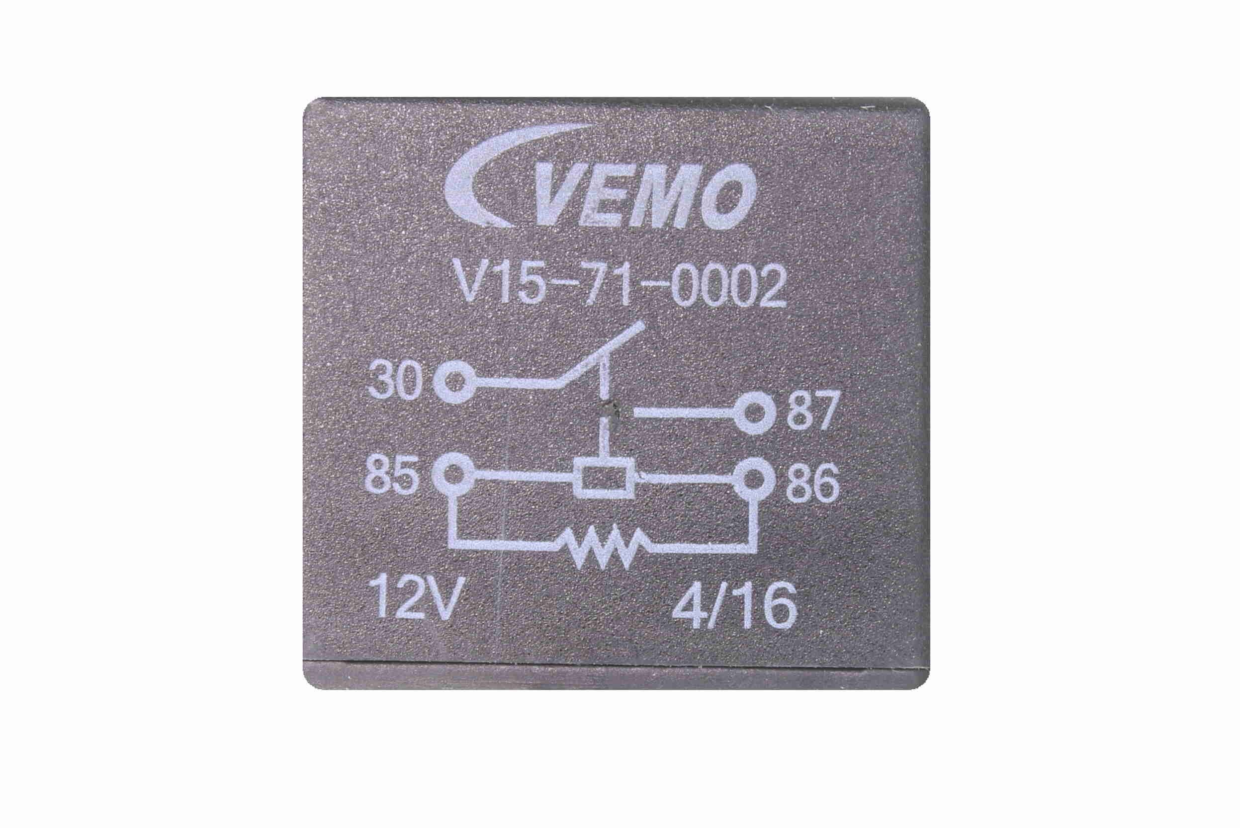 VEMO Relay, radiator fan castor V15-71-0002
