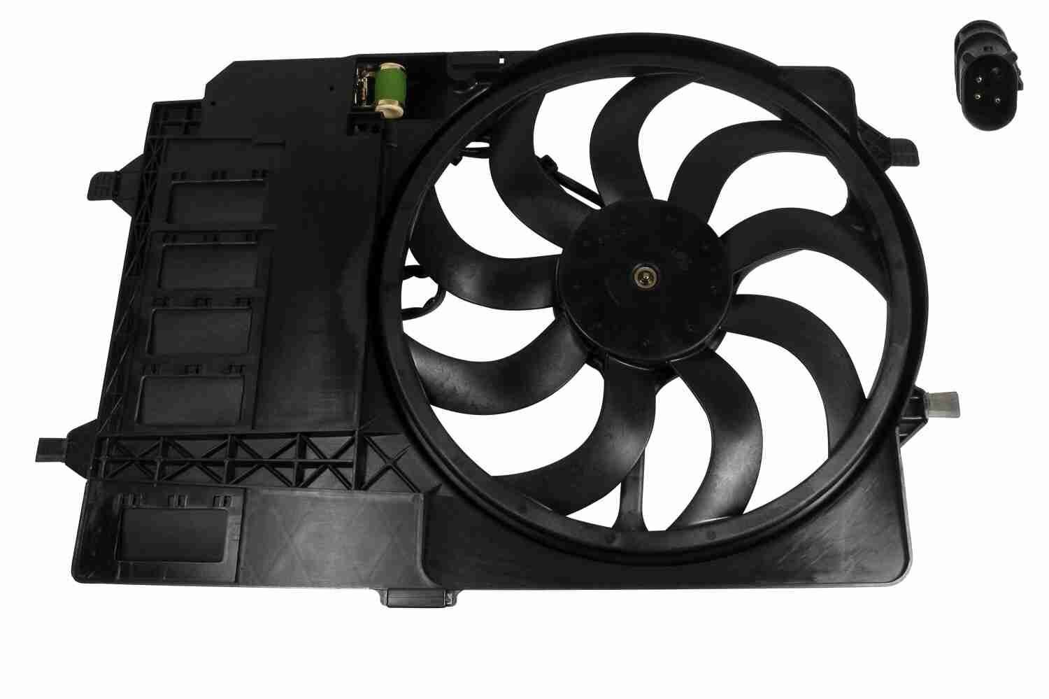 VEMO Original Quality V20-01-0005 Fan, radiator for vehicles with air conditioning, with radiator fan shroud
