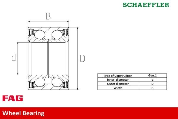 FAG 713610020 Wheel bearing & wheel bearing kit Photo corresponds to scope of supply, 74 mm