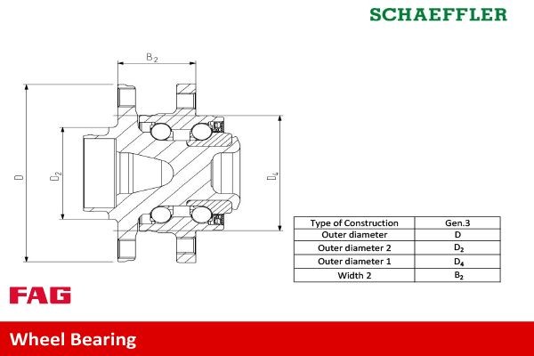 713667070 Hub bearing & wheel bearing kit 713 6670 70 FAG Photo corresponds to scope of supply, 143, 90 mm