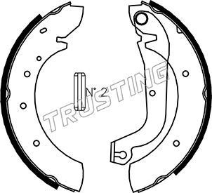 TRUSTING 034.092 Brake Shoe Set 254,0 x 57 mm, with accessories