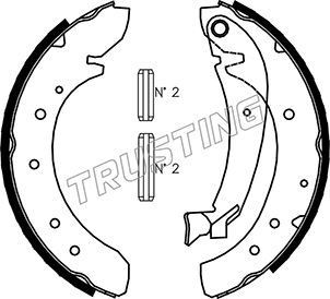 TRUSTING 034.097 Brake Shoe Set 254,0 x 57 mm, with accessories