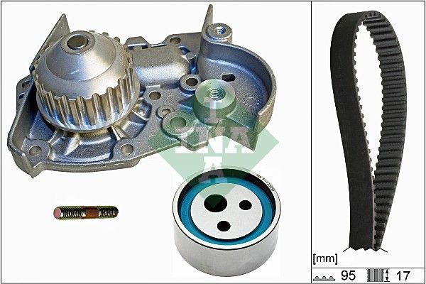 INA 530001831 Timing belt kit with water pump Renault 19 I 1.4 80 hp Petrol 1988 price