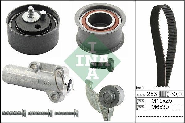 INA 530 0179 10 Timing belt kit Number of Teeth 1: 253, with tensioner pulley damper