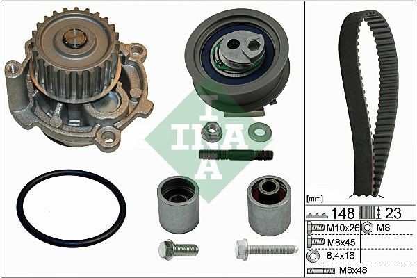 INA with attachment material, with screw, Width 1: 24,00 mm Timing belt and water pump 530 0433 30 buy