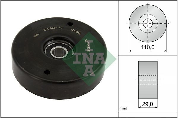 INA Ø: 110mm, Width: 29mm Tensioner pulley, v-ribbed belt 531 0551 20 buy