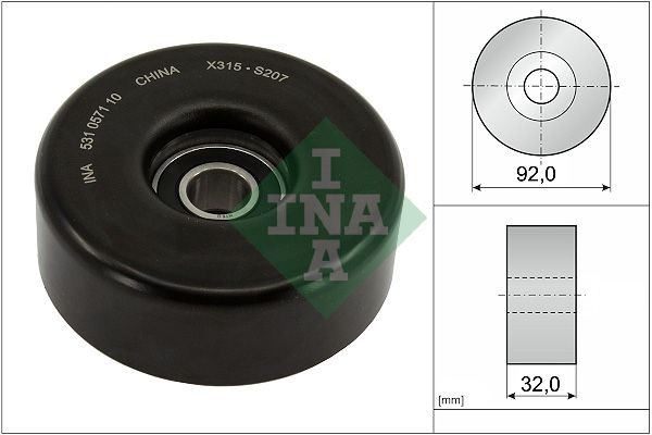 INA Ø: 92mm, Width: 32mm Tensioner pulley, v-ribbed belt 531 0571 10 buy