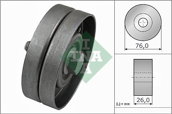 INA 532 0326 30 Deflection / guide pulley, v-ribbed belt VW FOX 2003 in original quality