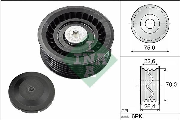 BMW Z4 Deflection / Guide Pulley, v-ribbed belt INA 532 0344 10 cheap