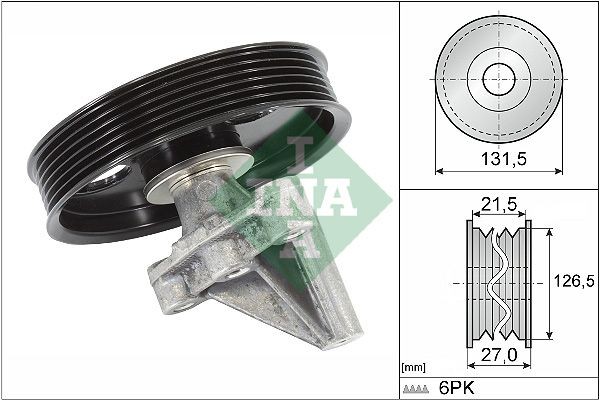 Dacia Deflection / Guide Pulley, v-ribbed belt INA 532 0354 10 at a good price